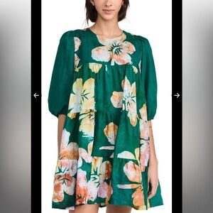 Elisamama Floral Women’s Dress - Green and Orange
